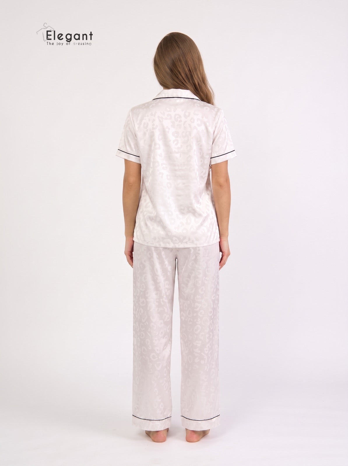 Satin Classic PJ Pants - Jacquard White
