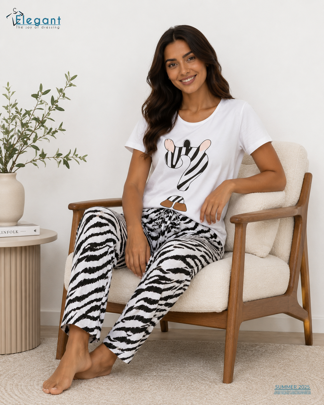 PJs Pants Cotton - Animal Zebra