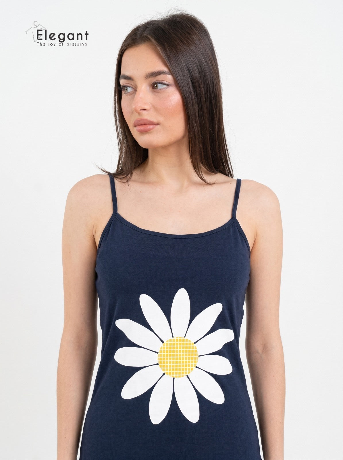 Nightshirt Cotton Sleeveless - Navy - Glow Petals