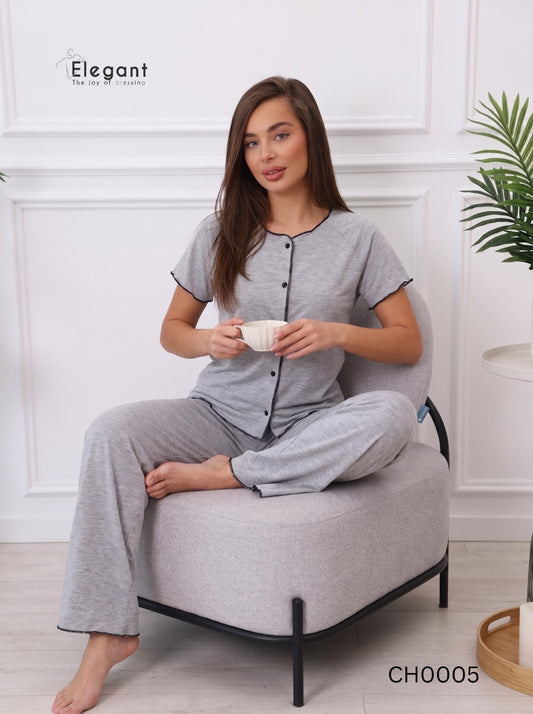 PJs Pants Cotton - Allure SS - Grey Melange