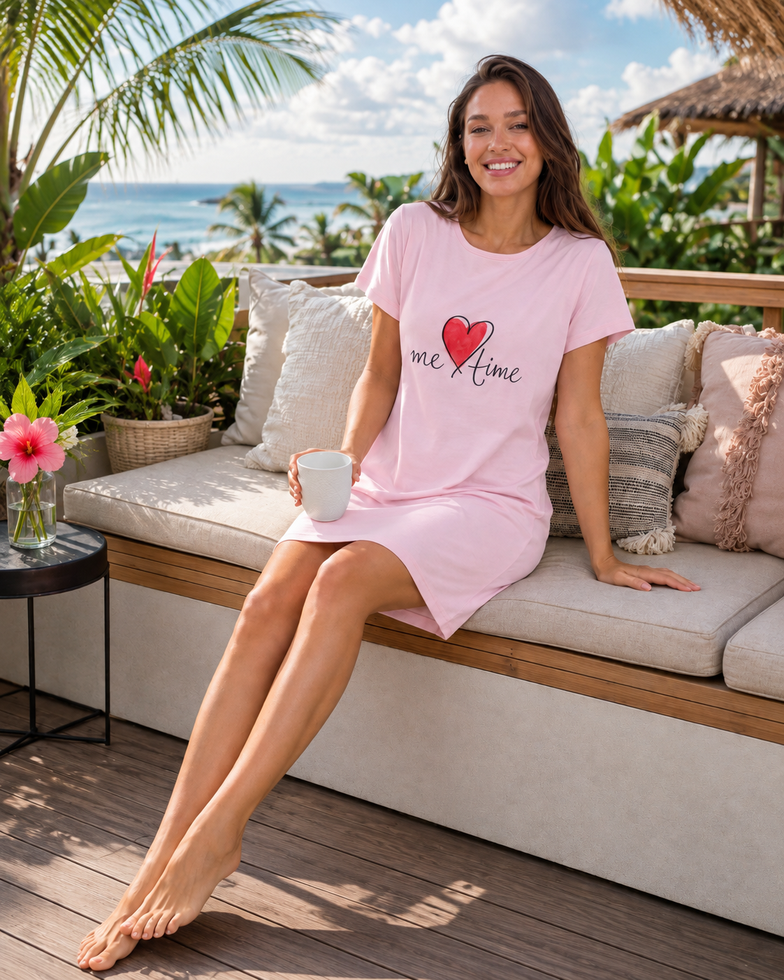 Nightshirt Cotton - Rose - Me Time