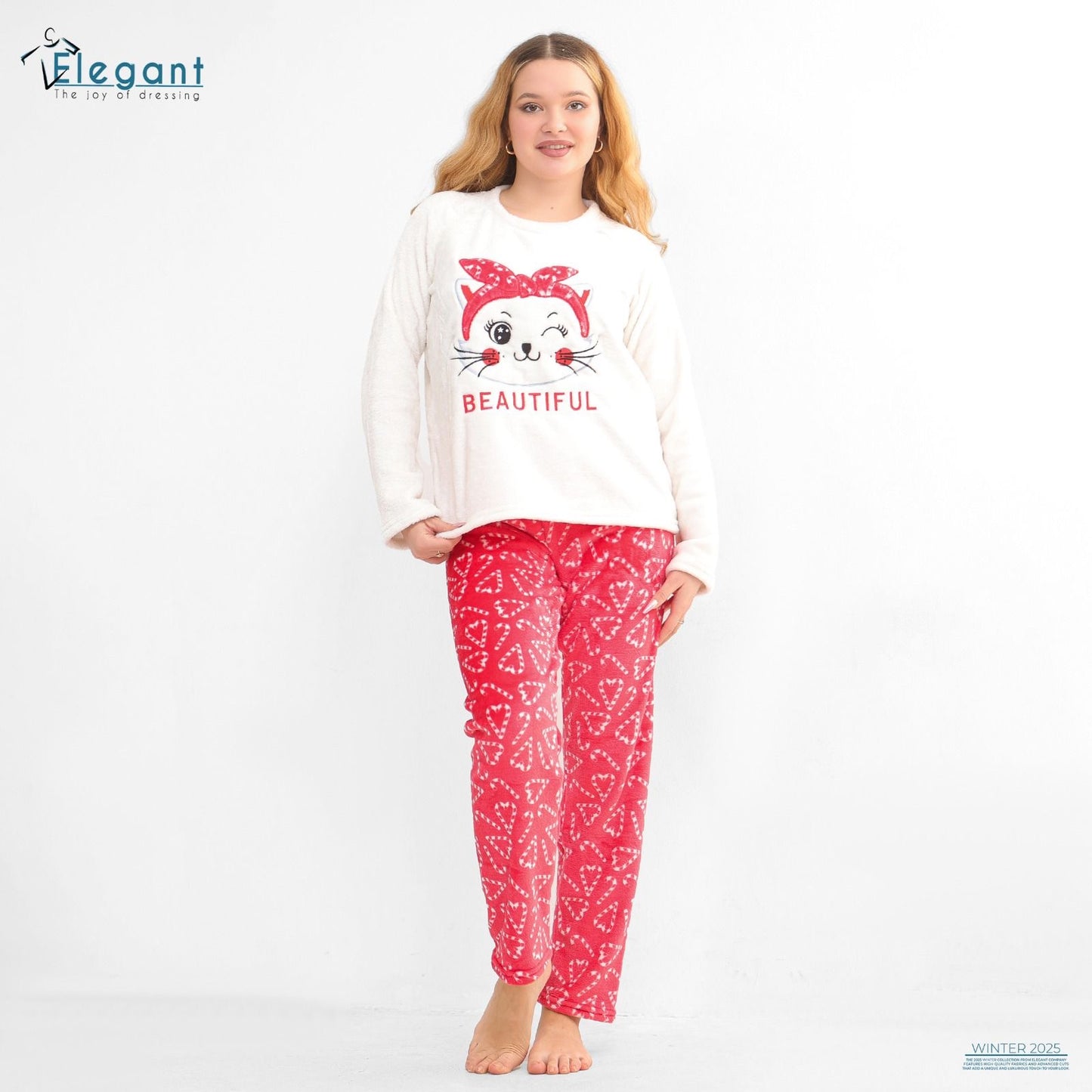 Polar PJ Offwhite/ Printed Red Candy - Beautiful Cat