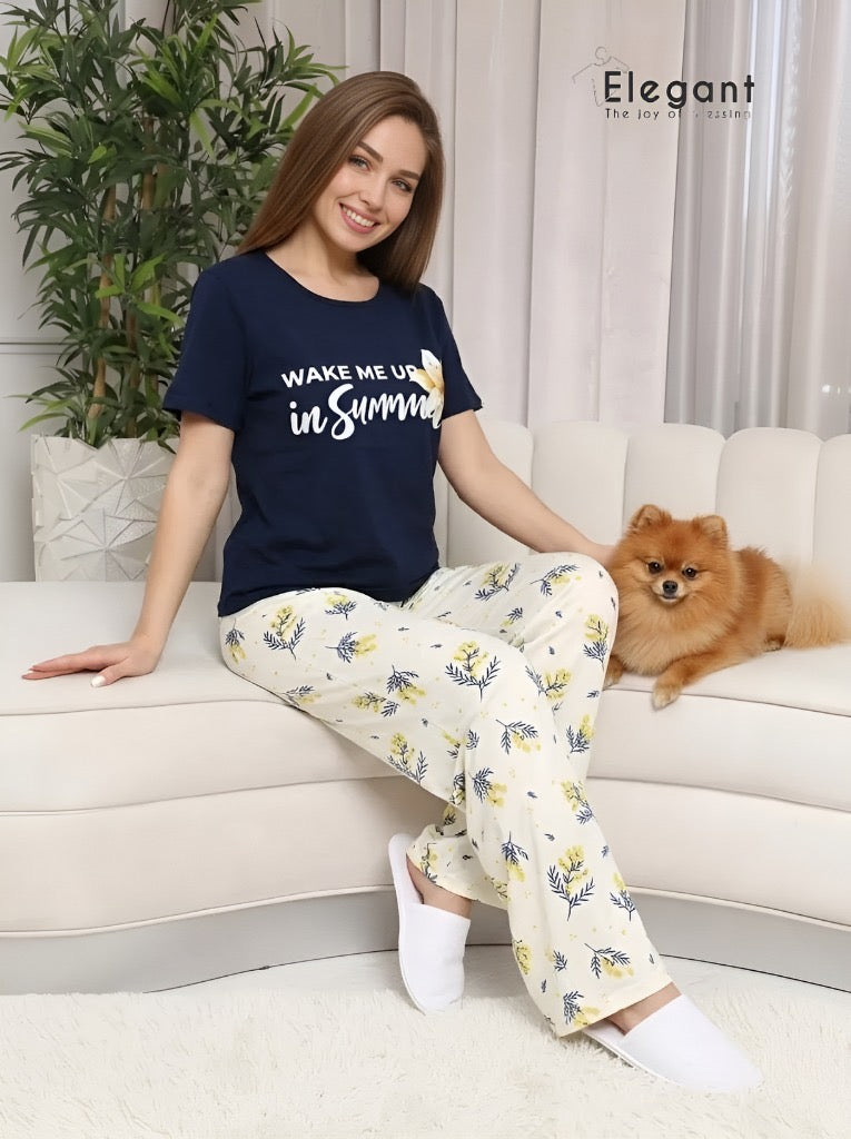PJs Pants Cotton Navy - Wake me up in Summer