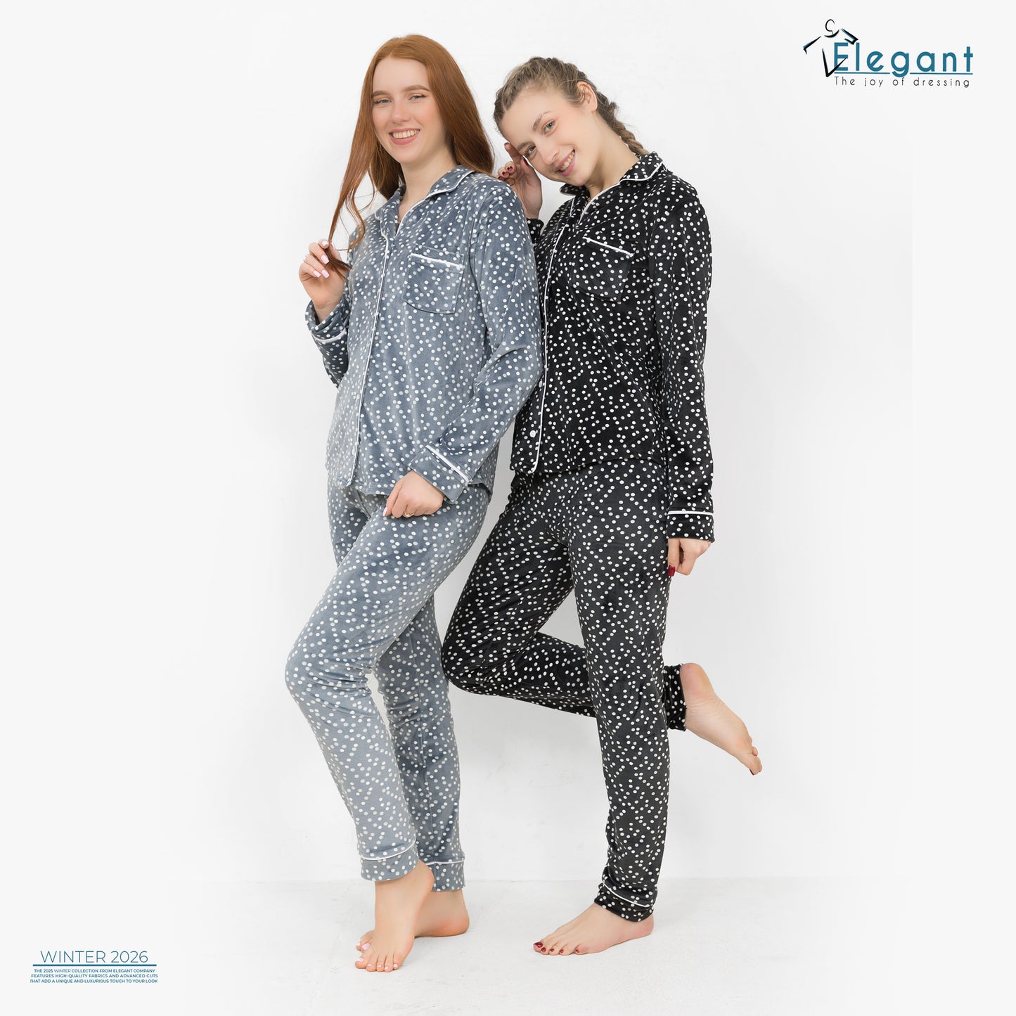 Velvet Classic - dotted pattern Black