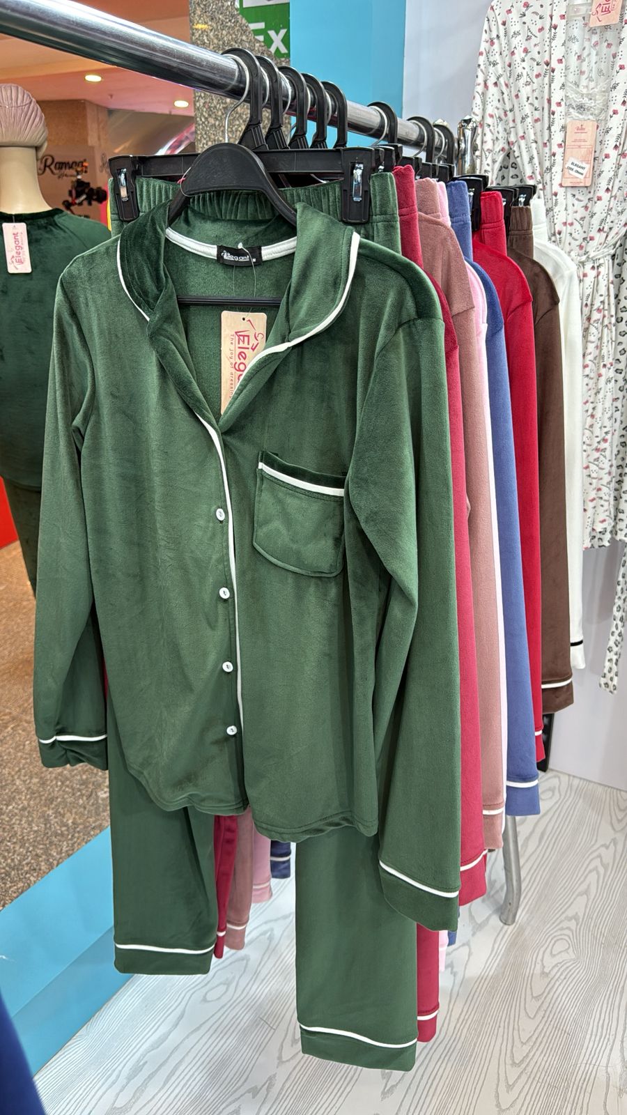 Velvet Classic Pyjama - Emerald Green