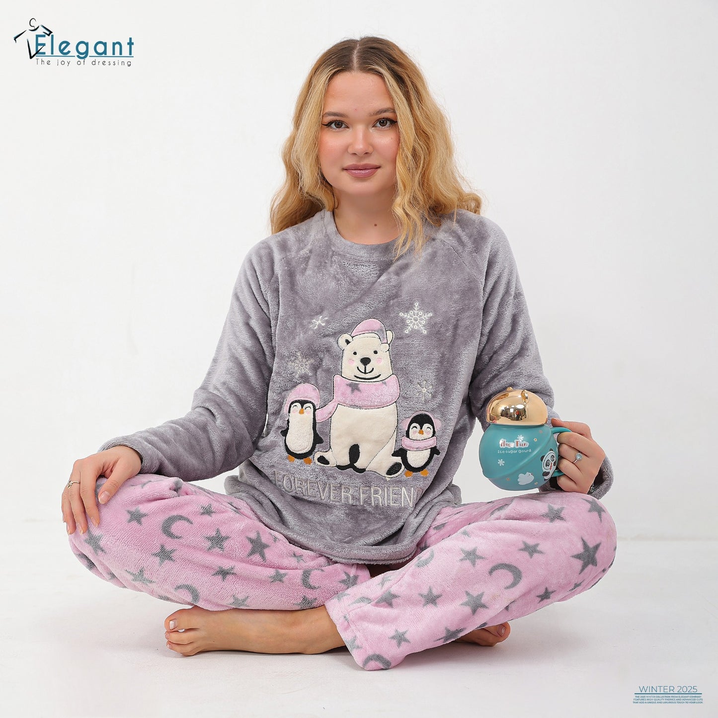 Polar PJ Grey / Printed Rose - Forever Friends