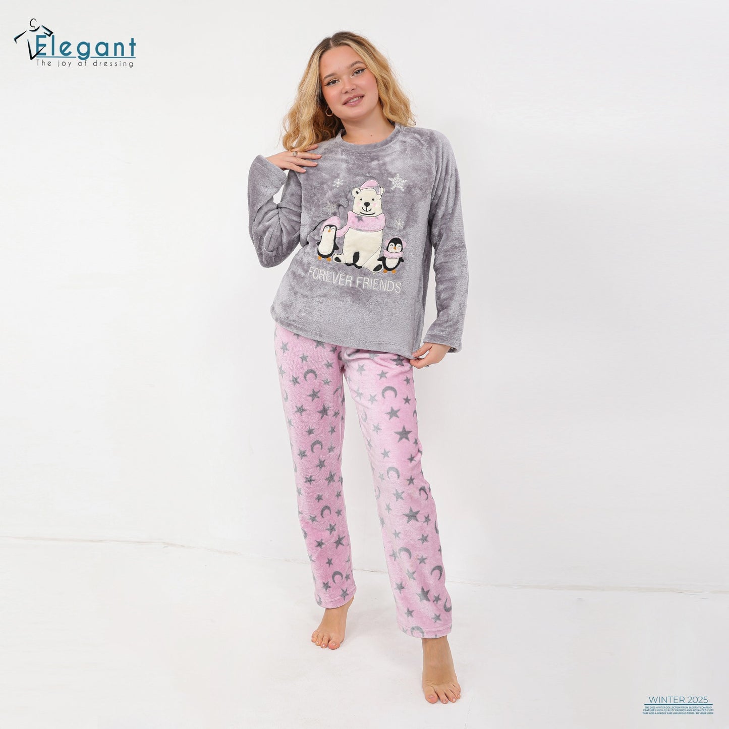 Polar PJ Grey / Printed Rose - Forever Friends