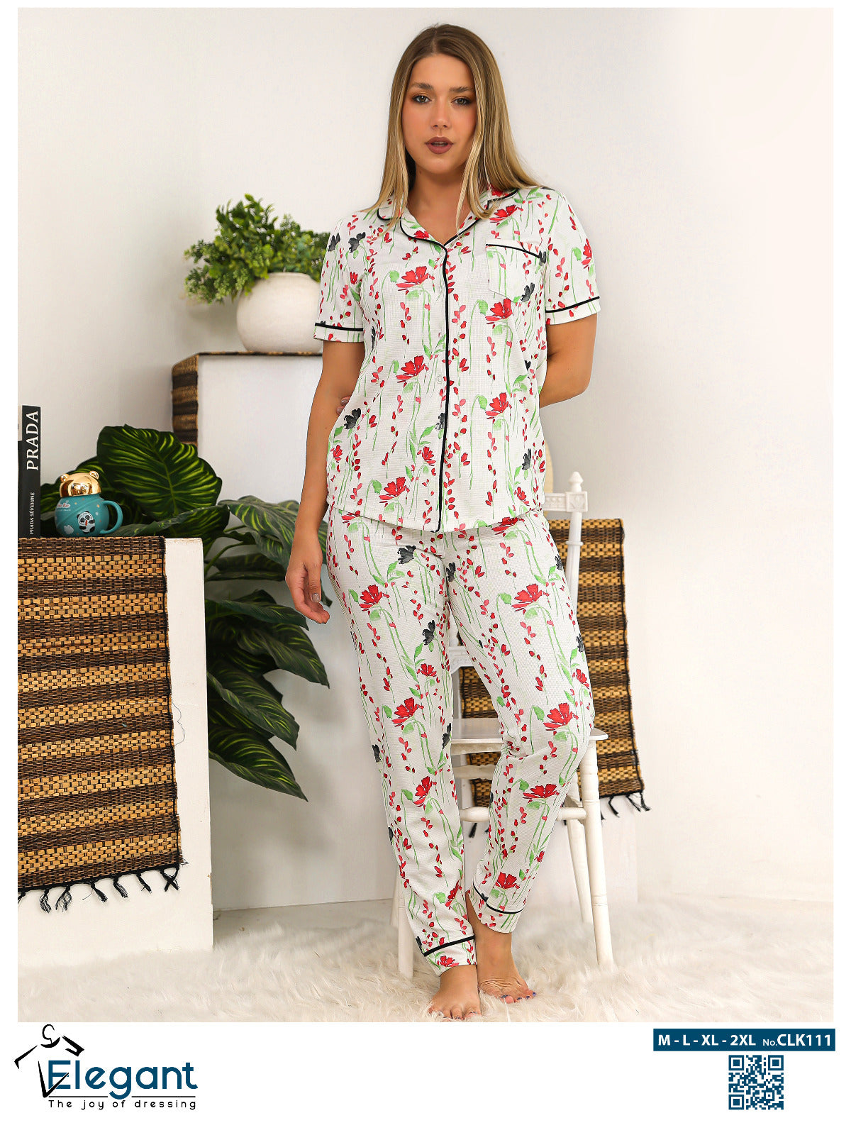Waffle Polycotton Classic PJ pants - Gardenia