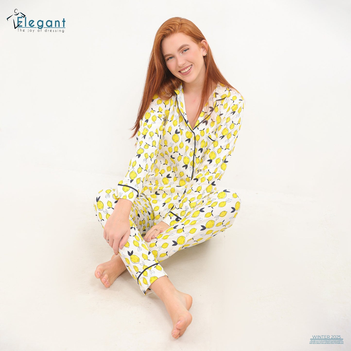 Autumn Cotton PJ Printed Lemon