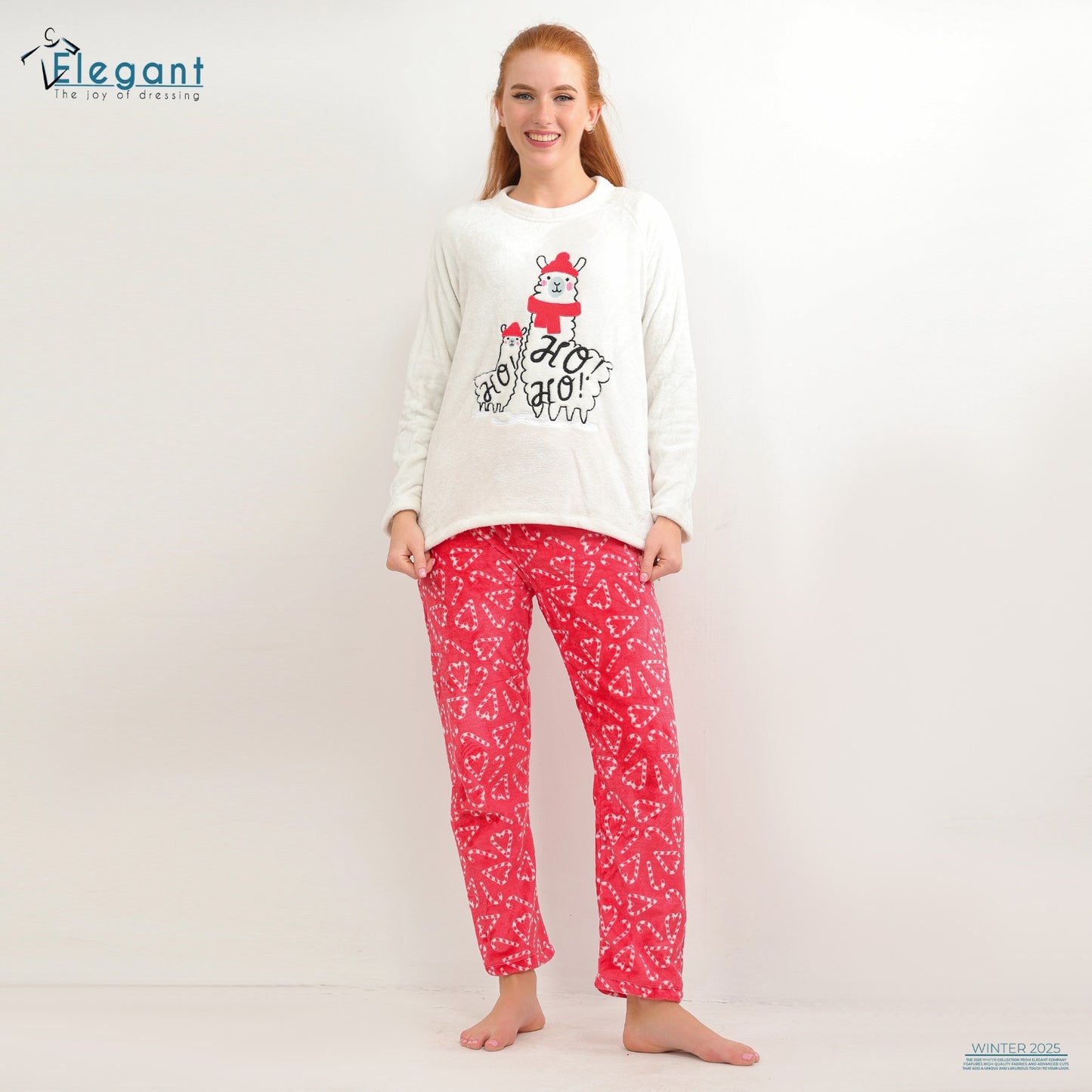 Polar PJ Offwhite/ Printed Red Candy - Lama hoho