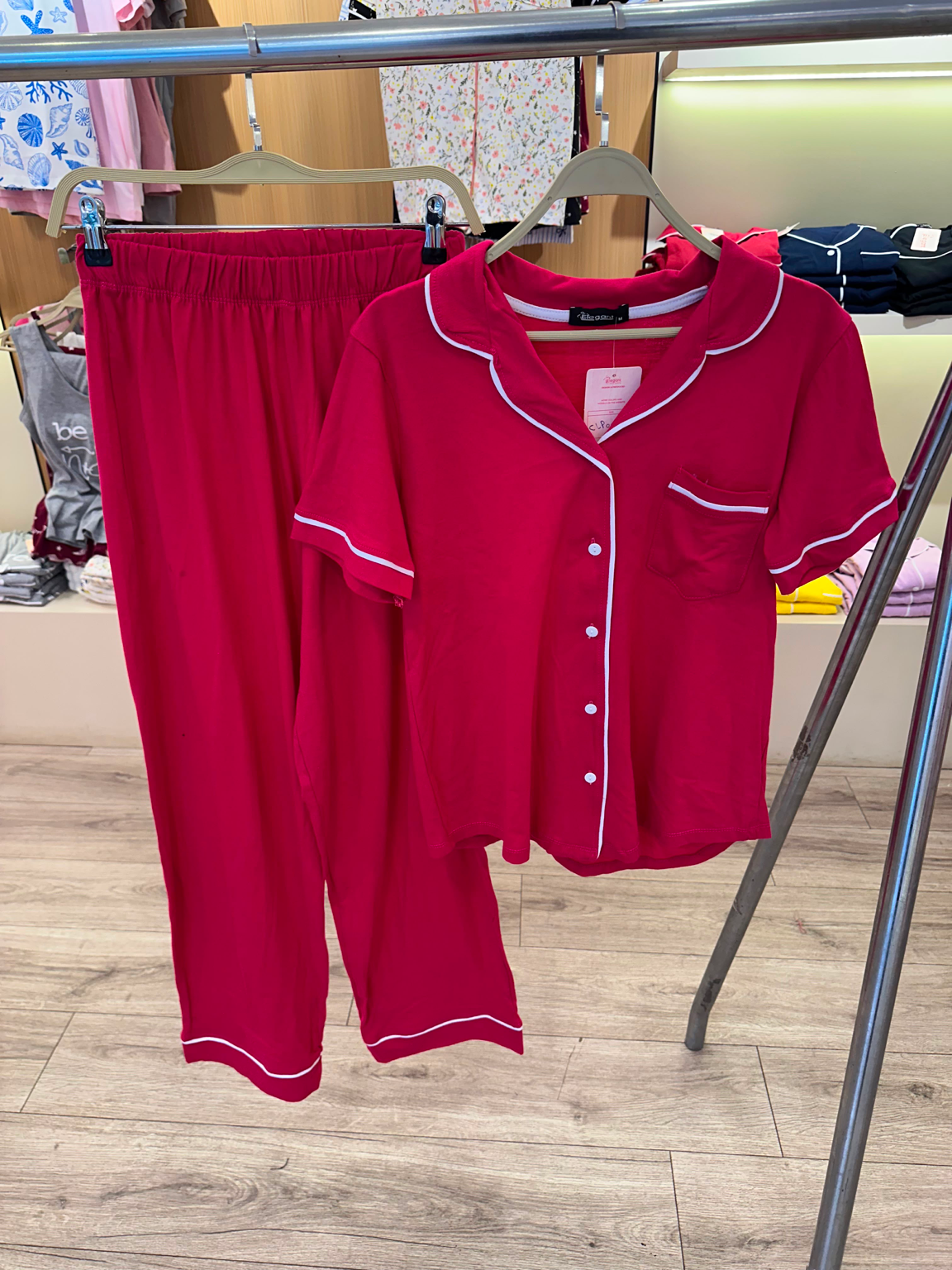 Classic PJ Pants Cotton Wide Leg - Fushia
