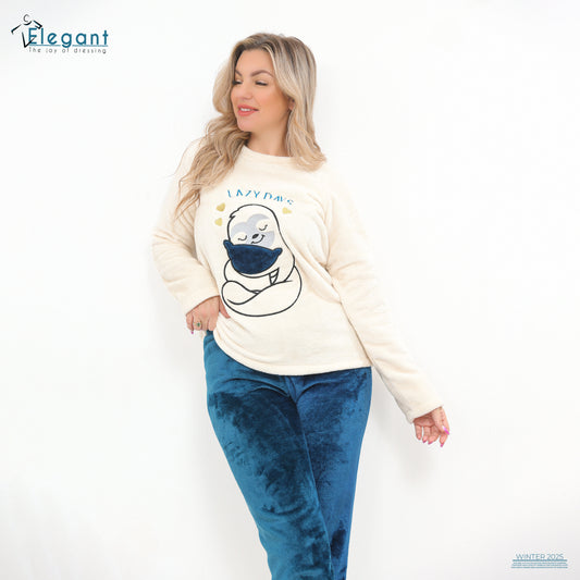 Polar PJ Offwhite indigo - Lazy days