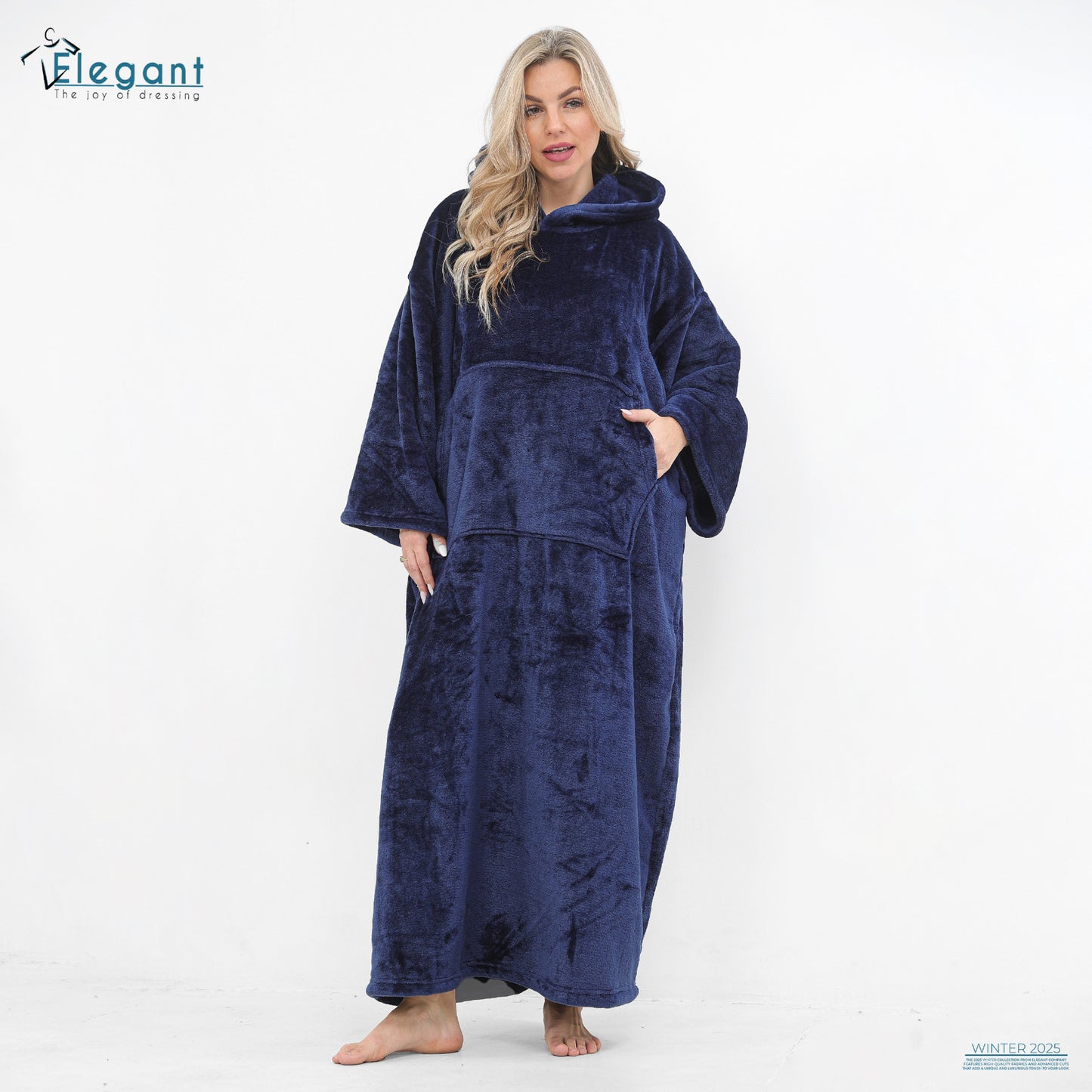 Blanket Hoodie Long Navy