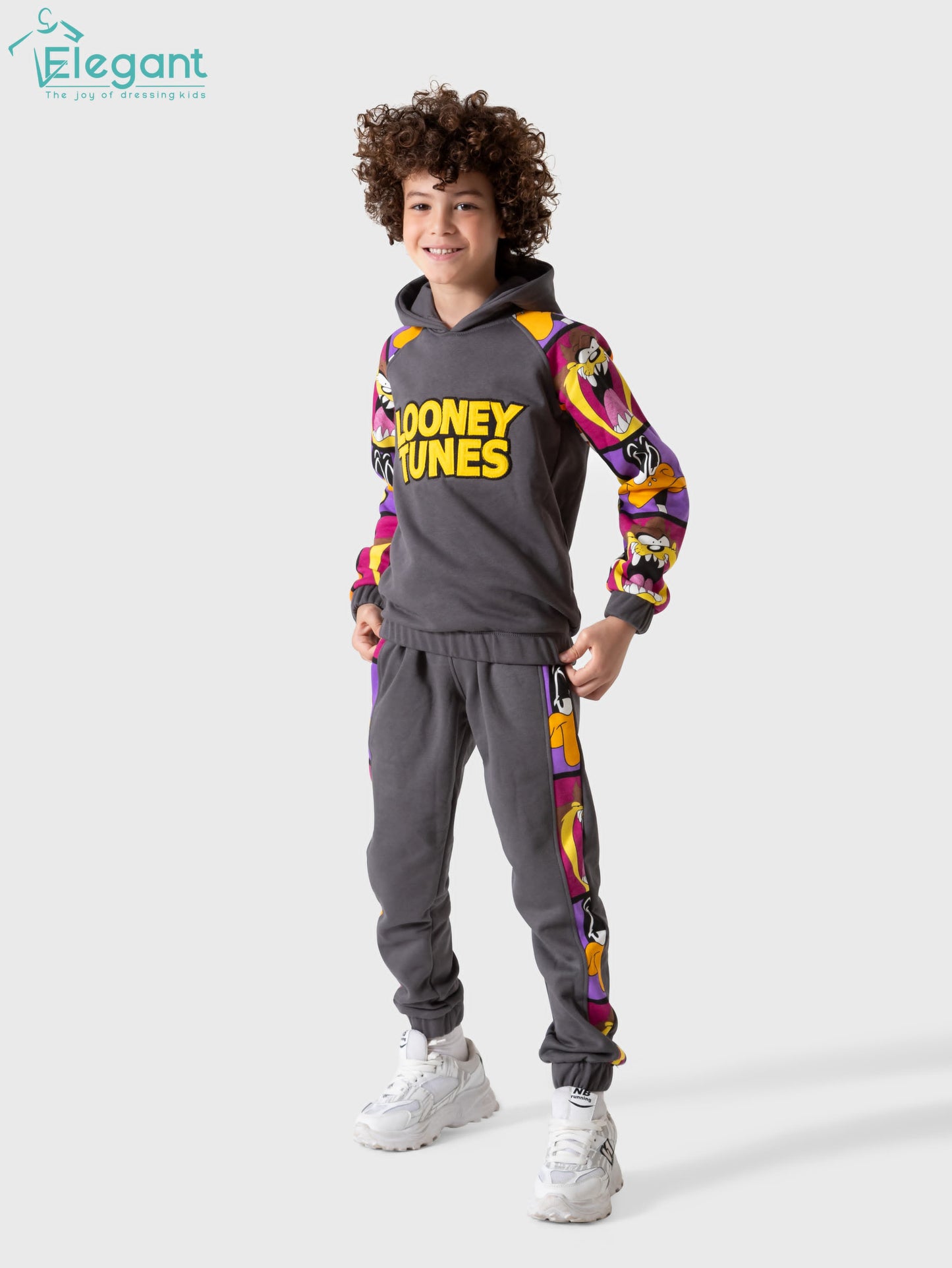 Kids Boys Melton set - Hoodie Cartoon Grey