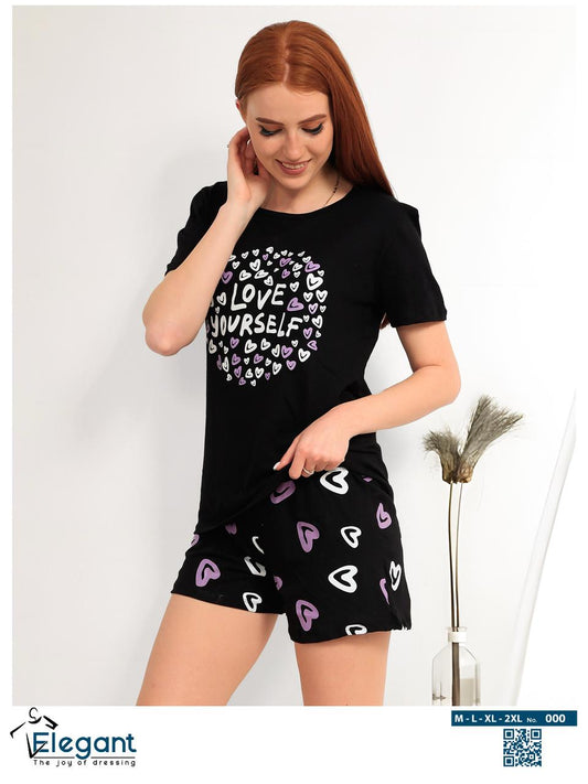 PJ short Cotton Black - Love your self