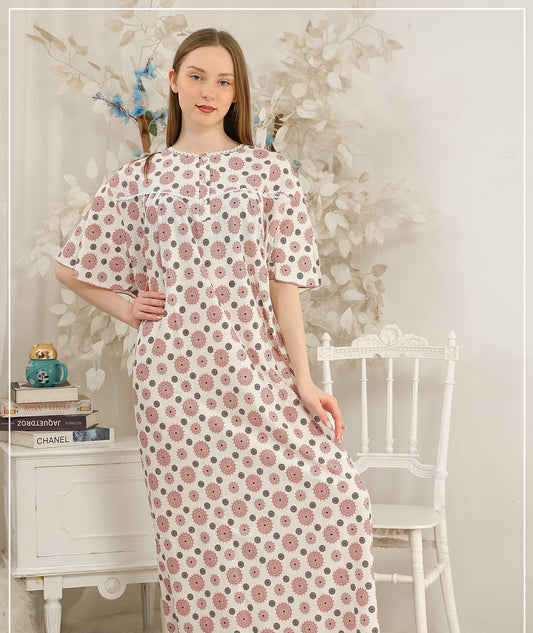 BIG SIZE - Maxi Galabeya - Mandala Pink