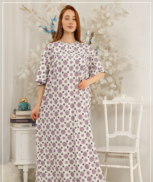 BIG SIZE - Maxi Galabeya - Mandala Purple