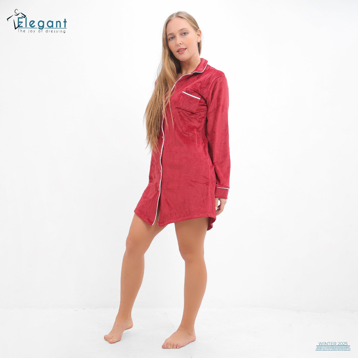 Velvet Classic Nightshirt - Maroon