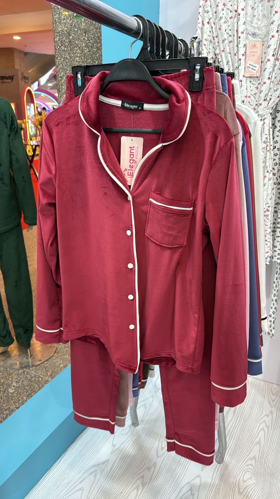 Velvet Classic Pyjama - Maroon