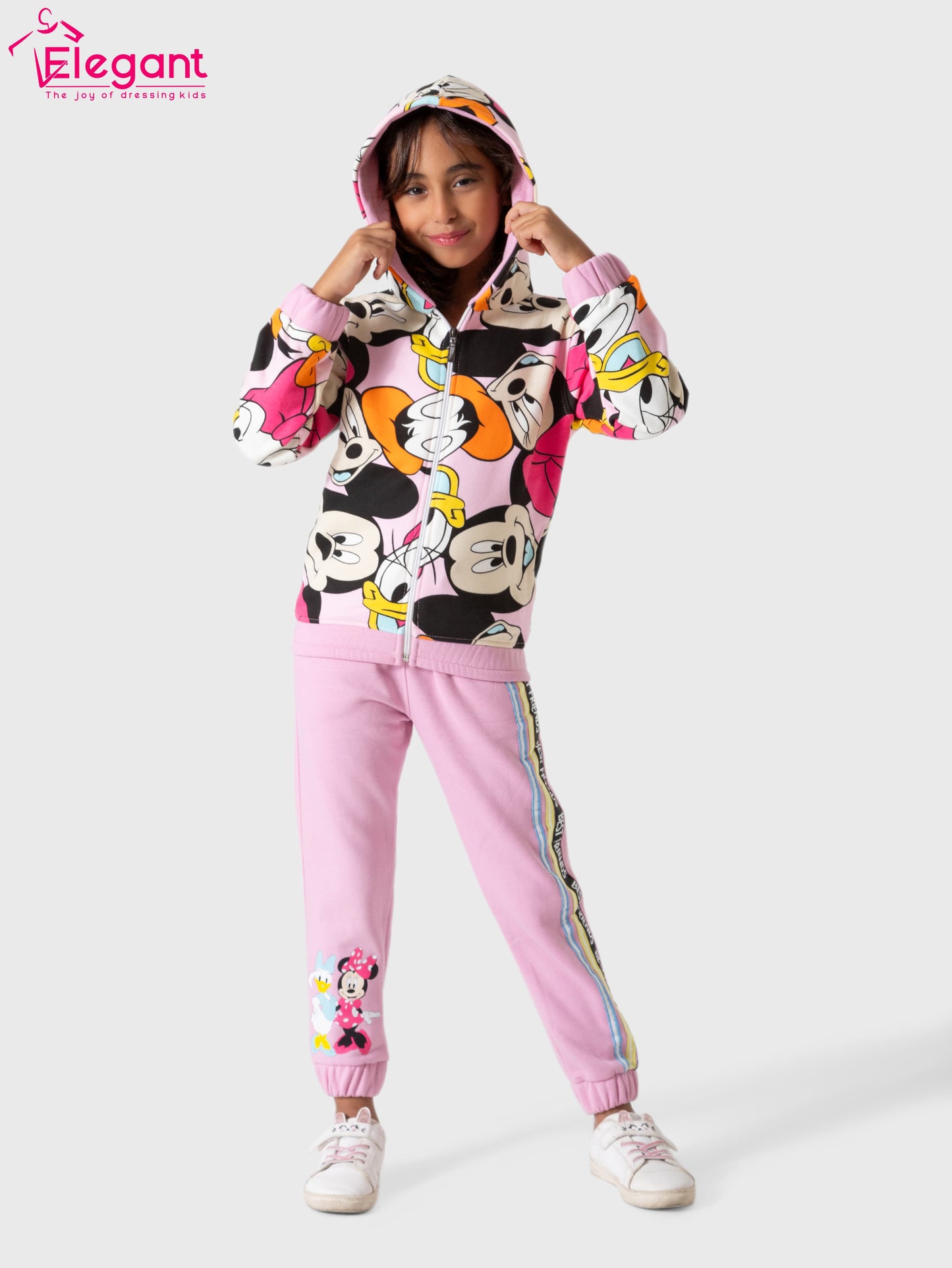 Kids girls Melton set - Hoodie cartoon rose