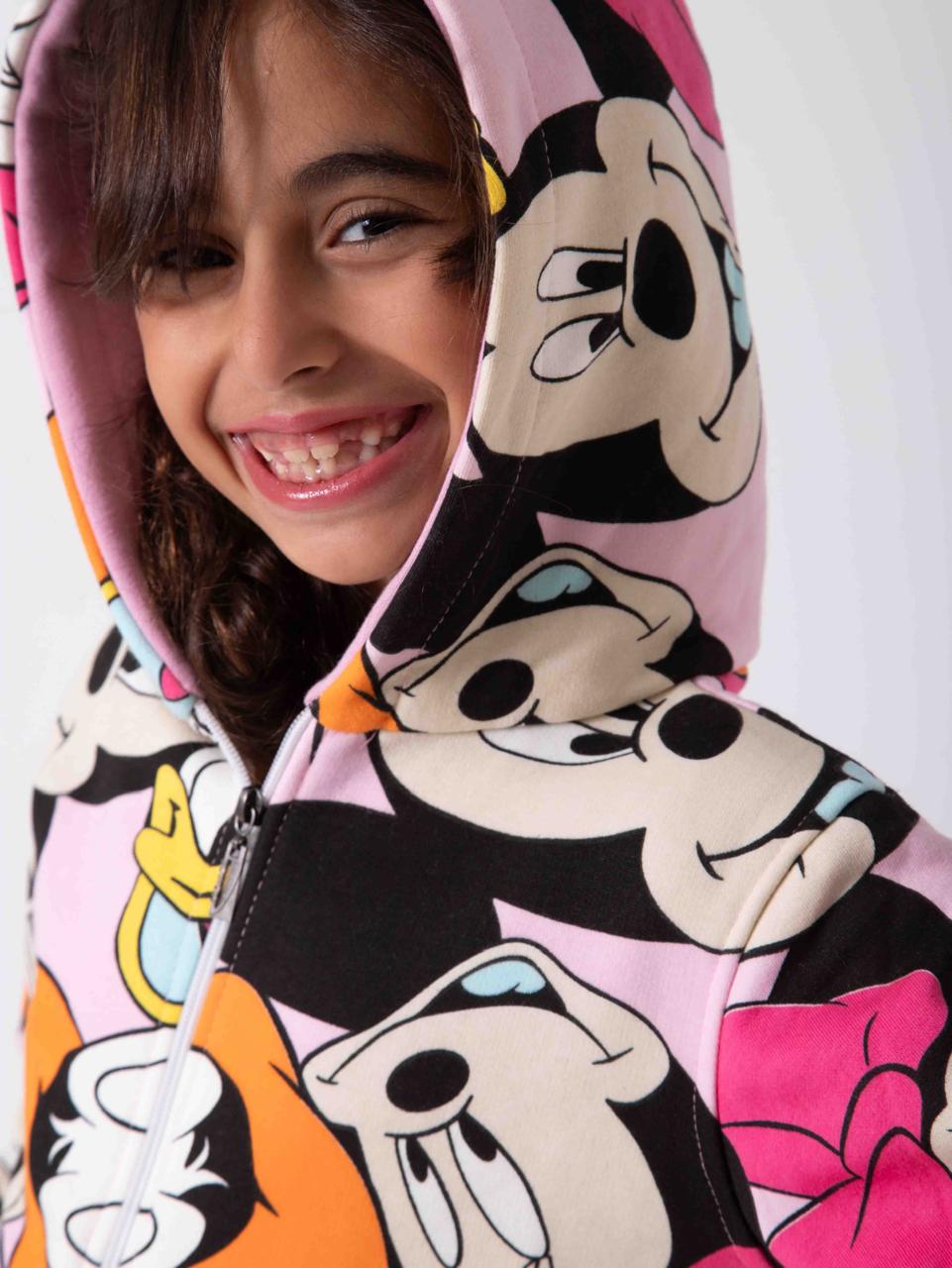 Kids girls Melton set - Hoodie cartoon rose