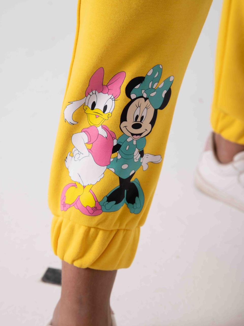 Kids girls Melton set - Hoodie cartoon Yellow