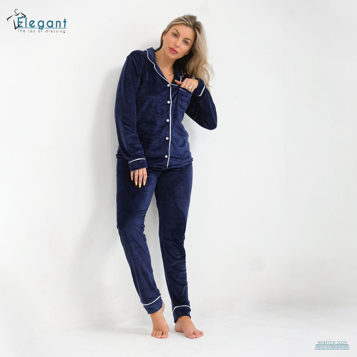 Velvet Pyjama Navy