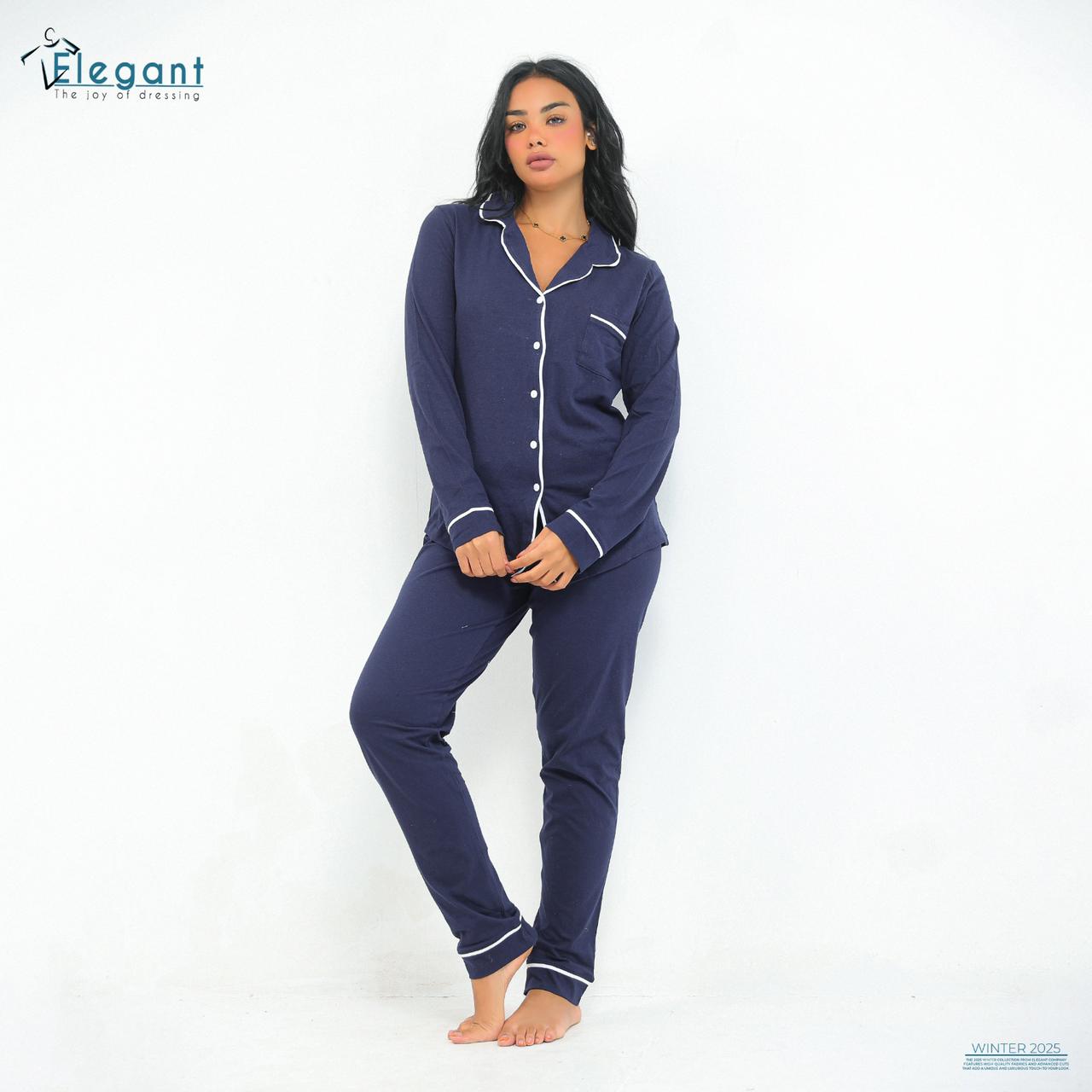 Autumn Cotton Pyjama Navy