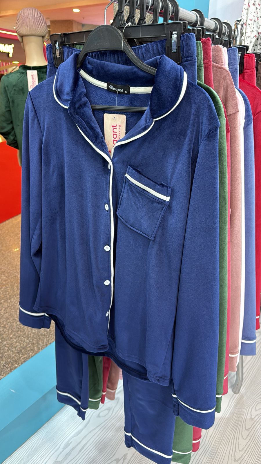 Velvet Classic Pyjama - Navy