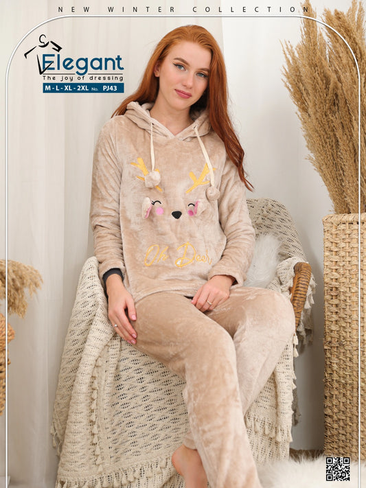 Polar PJ hoodie Beige - Oh Deer