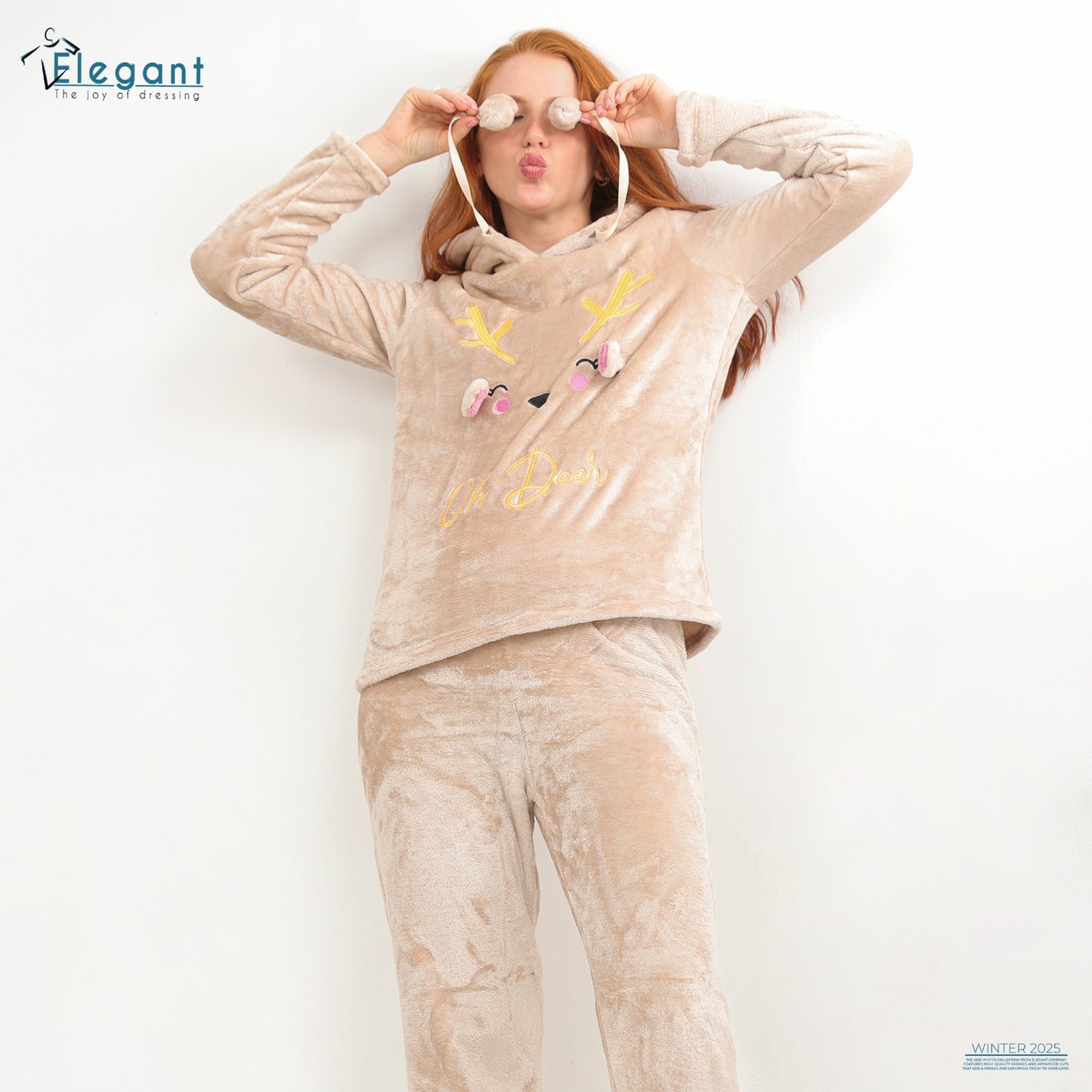 Polar PJ hoodie Beige - Oh Deer