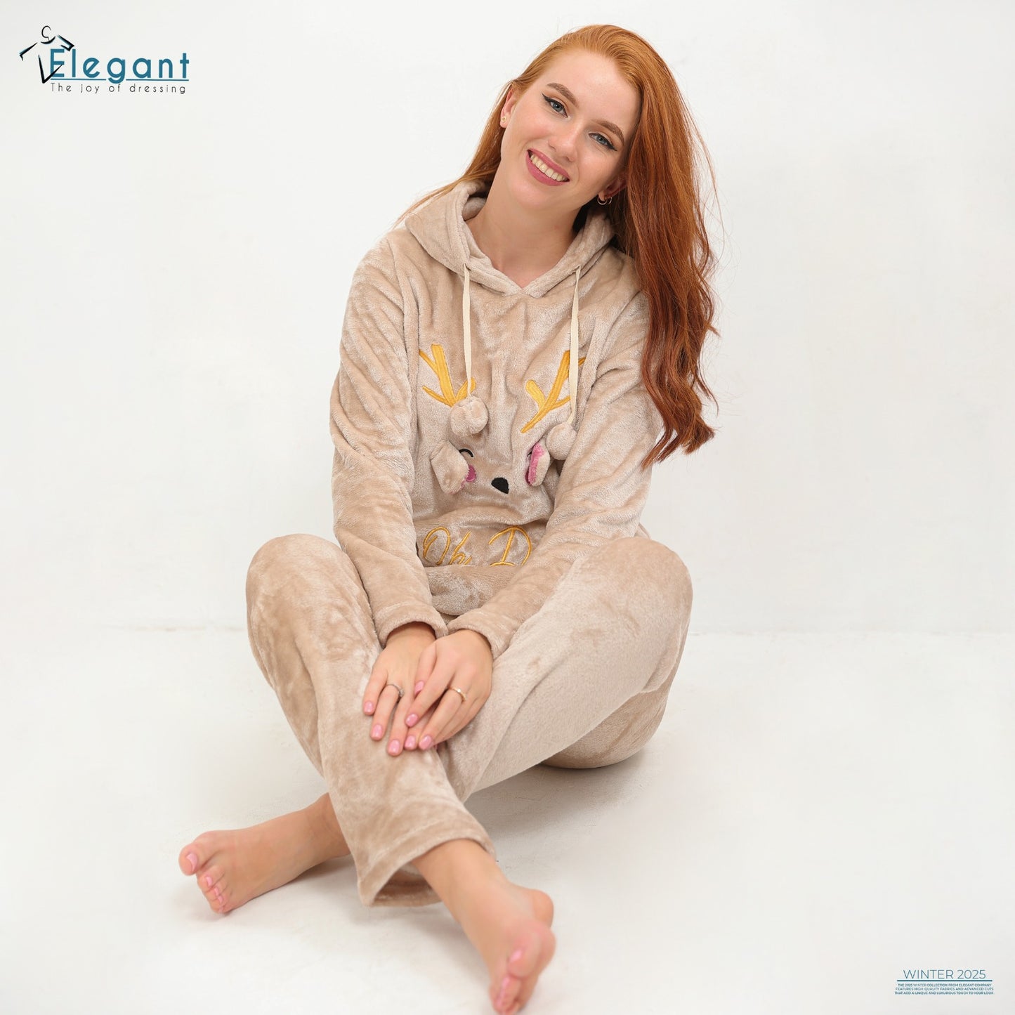 Polar PJ hoodie Beige - Oh Deer