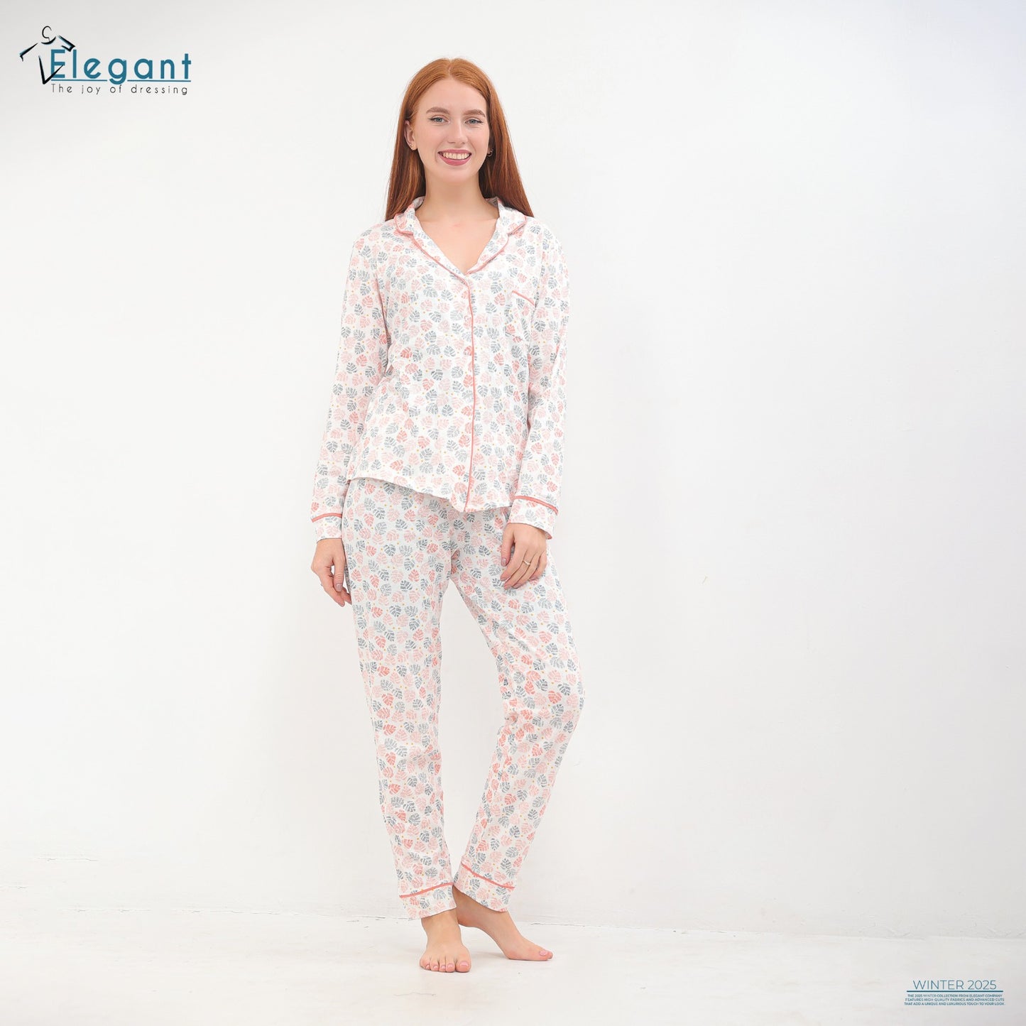 Autumn Cotton PJ Printed Orange leaves