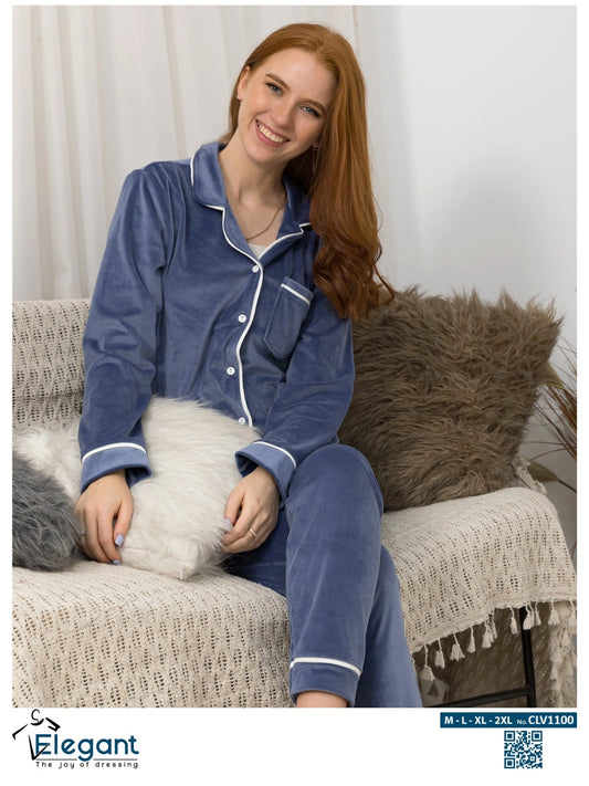 Velvet Classic Pyjama - Petroleum