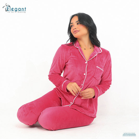 Velvet Classic Pyjama - Cerise