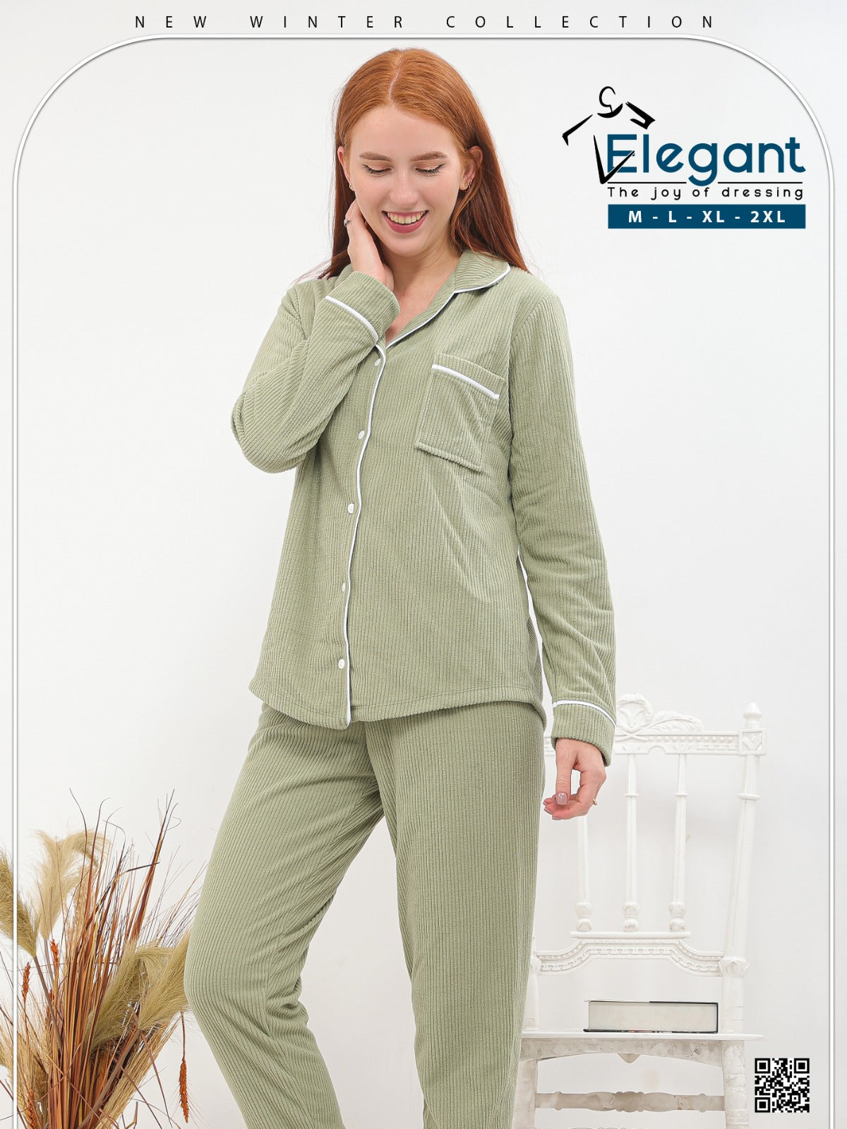 Ribbed Velvet Classic PJ - Mint