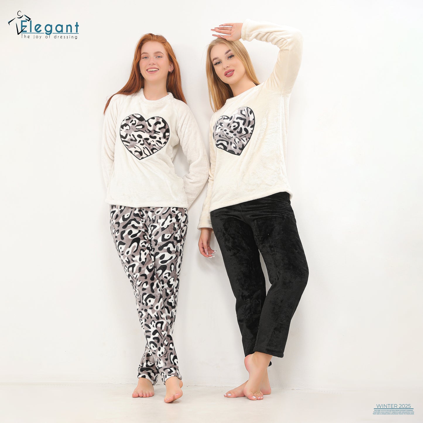 Polar PJ Ecru/Black Pant - Big heart