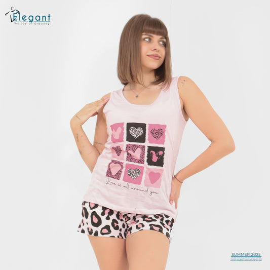 PJ short Cotton Rose Tiger