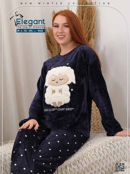 Polar PJ Printed Navy - Sheep