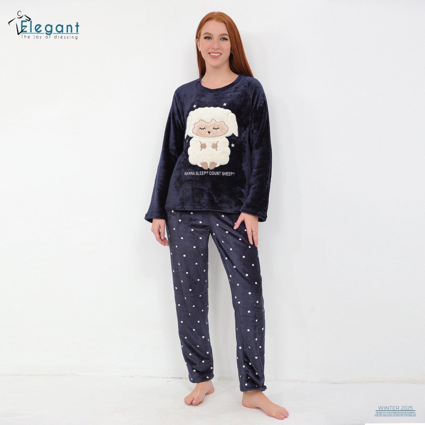 Polar PJ Printed Navy - Sheep