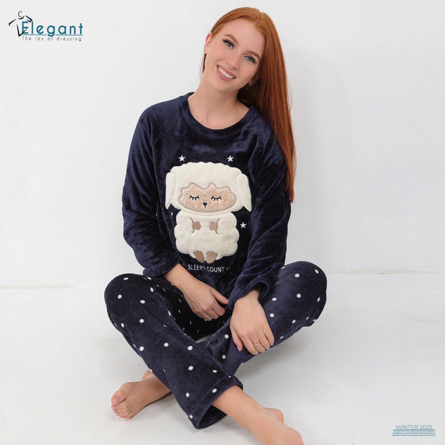 Polar PJ Printed Navy - Sheep