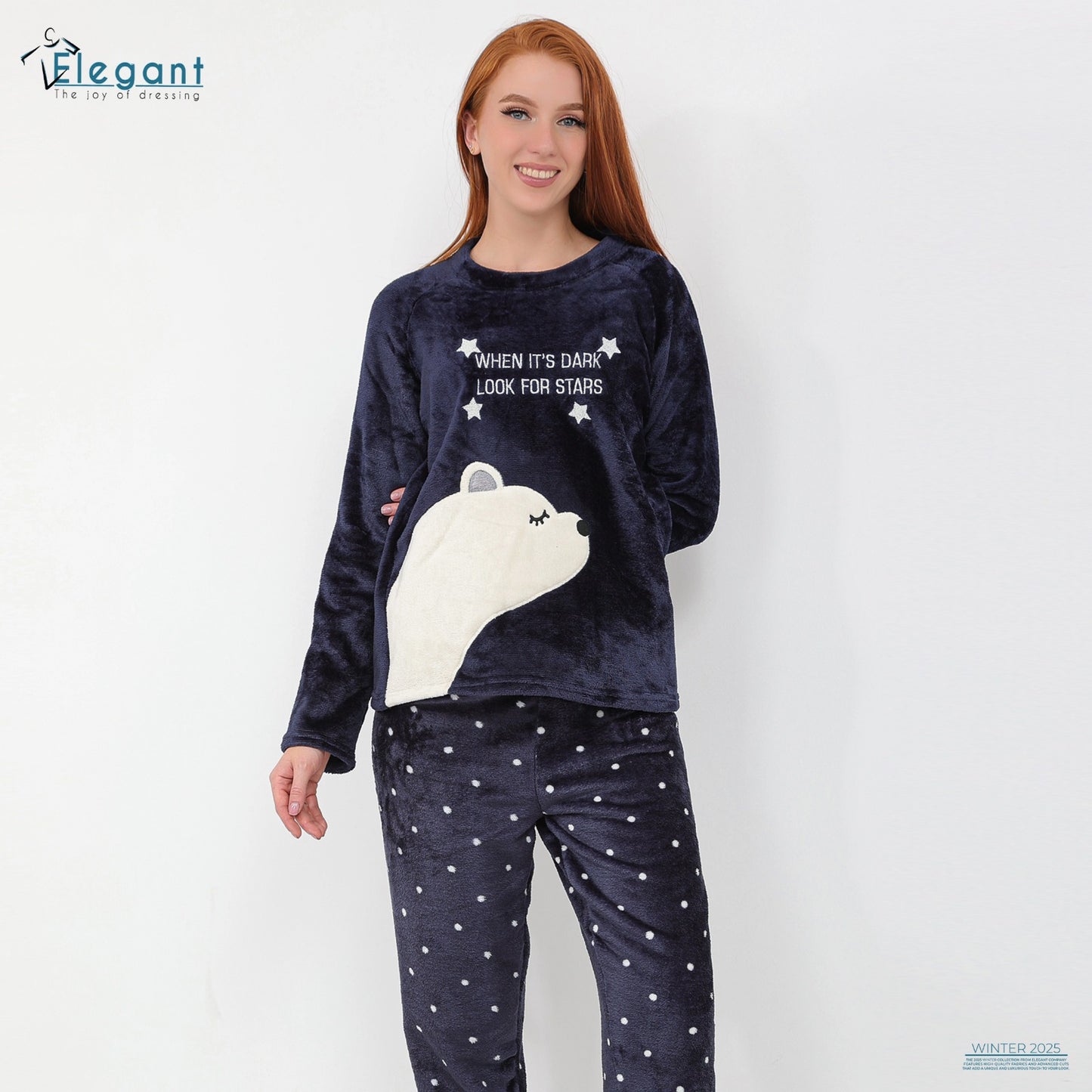 Polar PJ Printed Navy - Side Bear