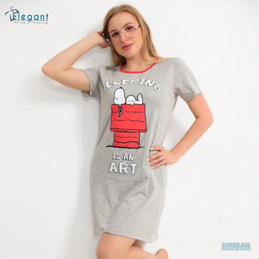 Nightshirt cotton Grey - Sleeping Art