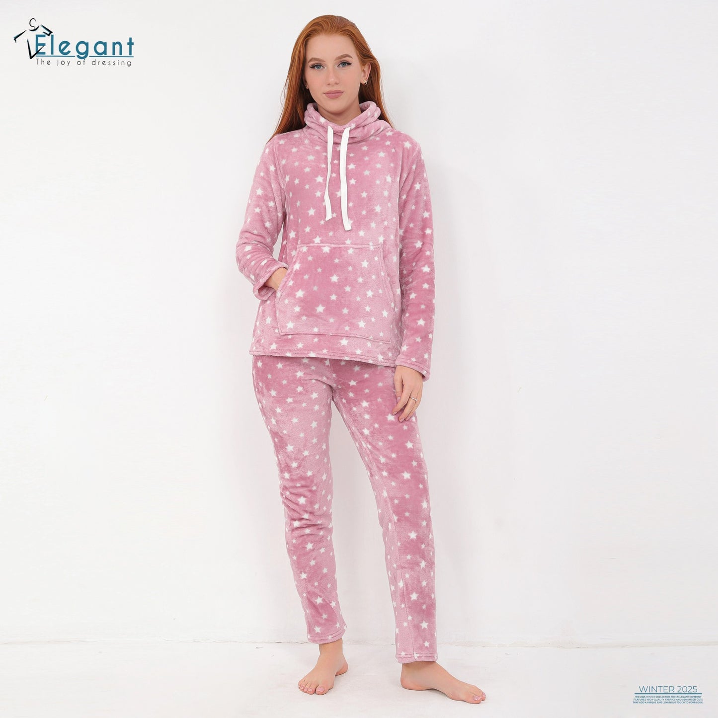 Polar PJ Turtleneck Printed Stars - Pink