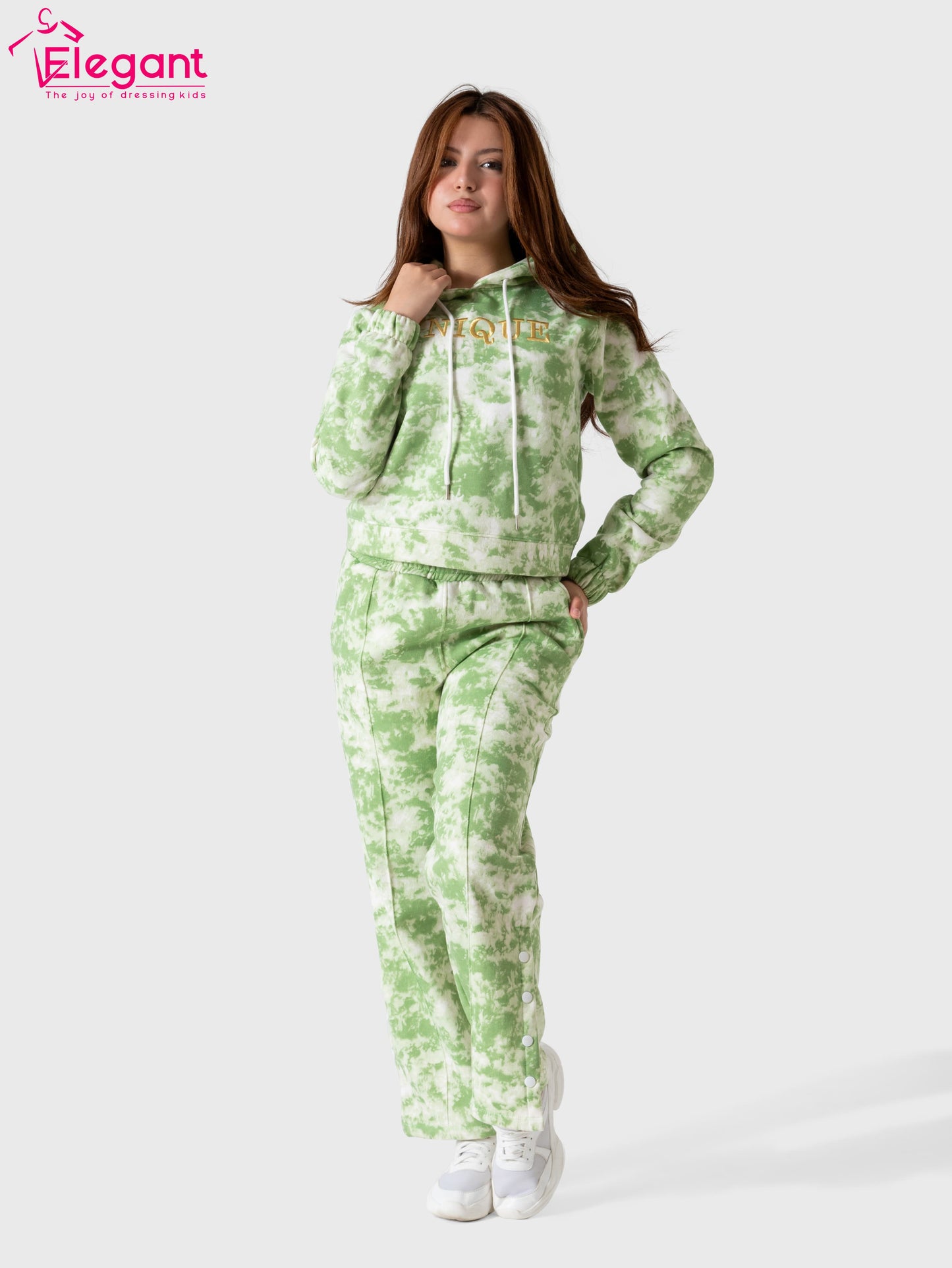 Teens Girls Melton set - Tie Dye Green