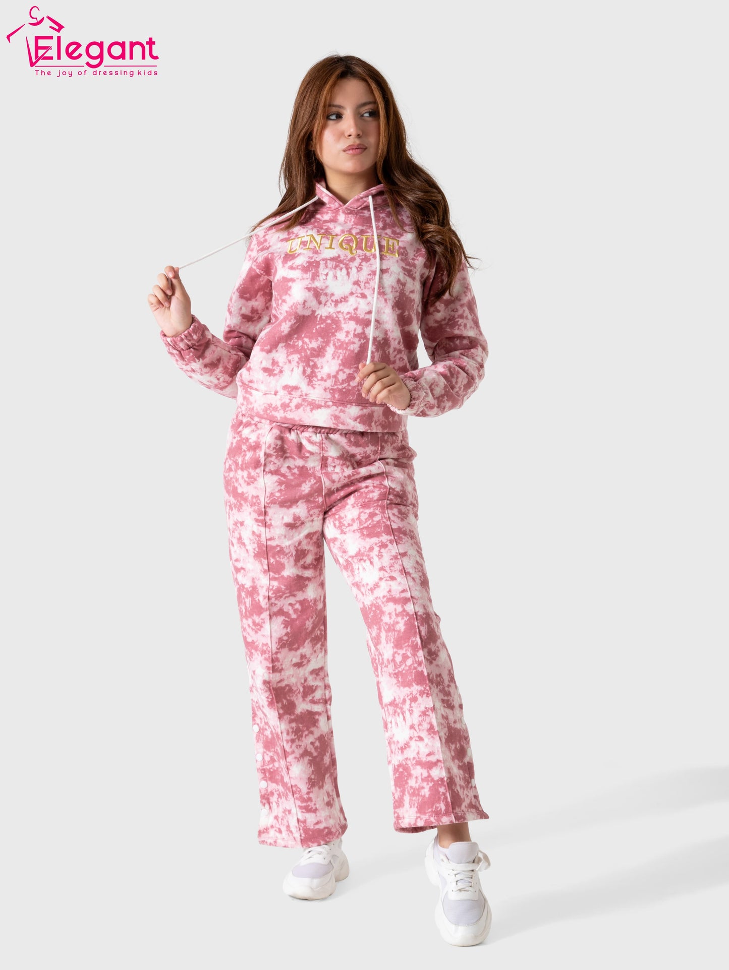 Teens Girls Melton set - Tie Dye Pink