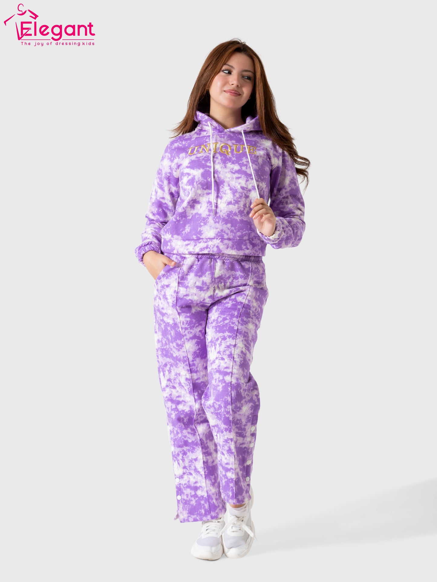 Teens Girls Melton set - Tie Dye Purple