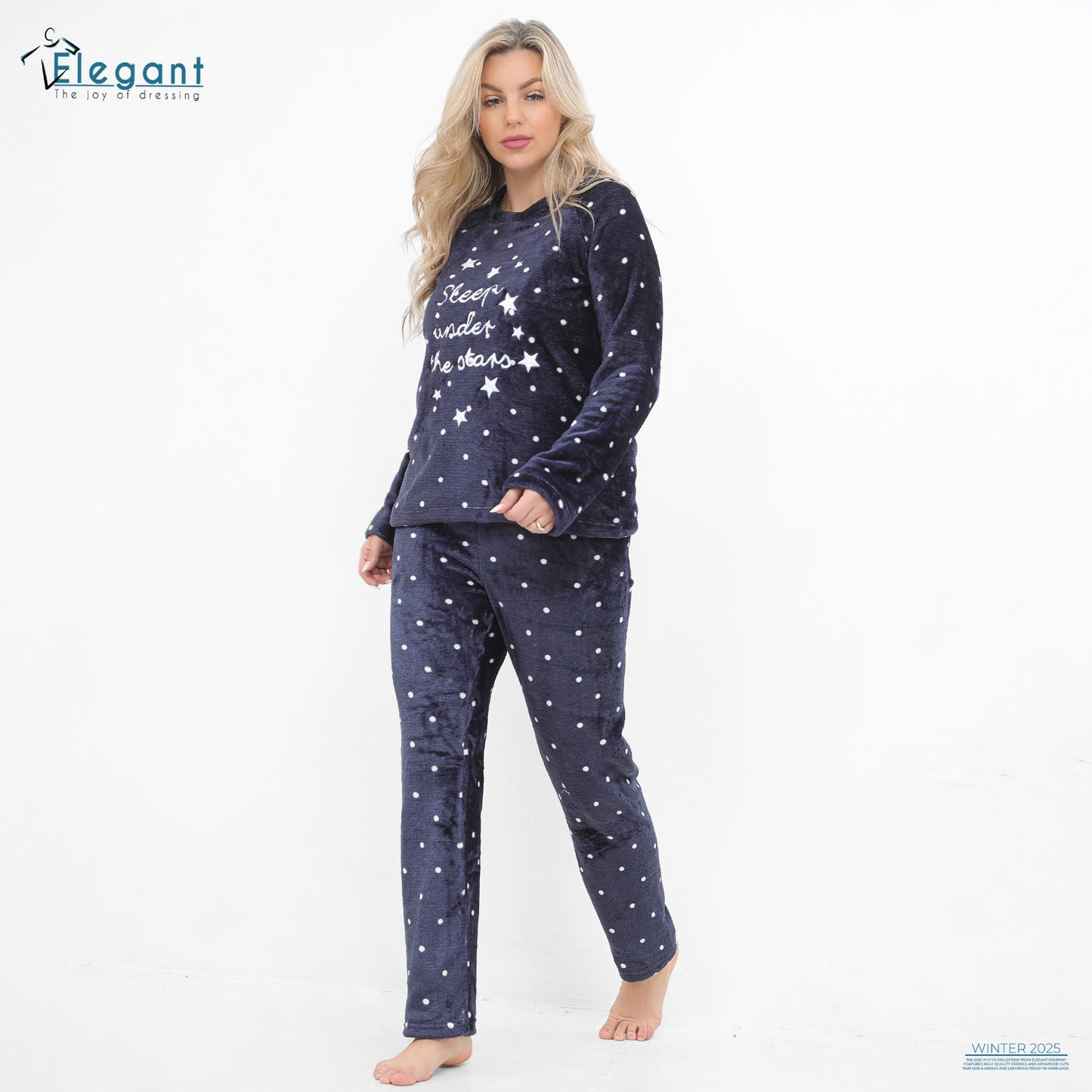 Polar PJ Printed Navy stars - Sleep under the stars