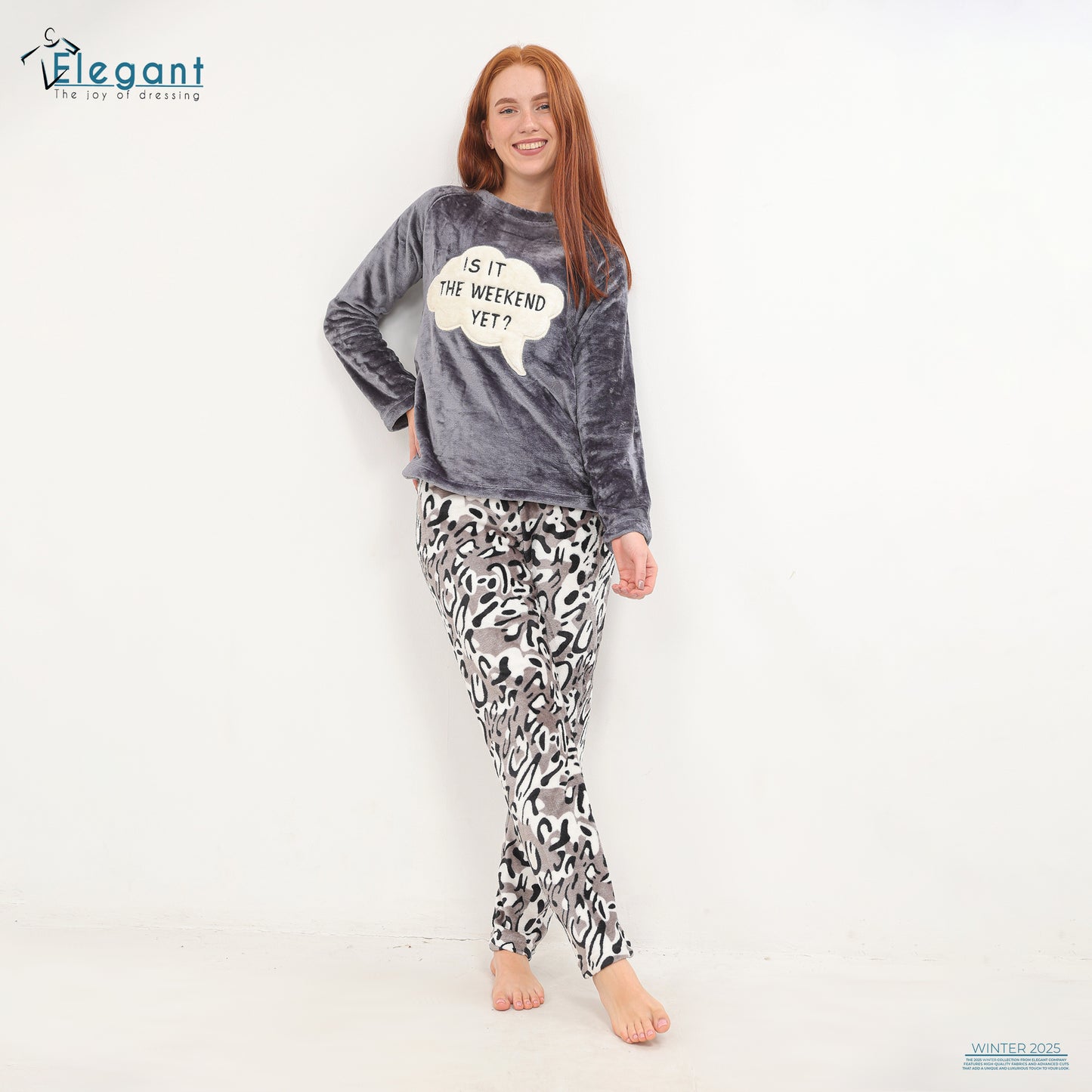 Polar PJ GREY/Grey printed pant - Weekend