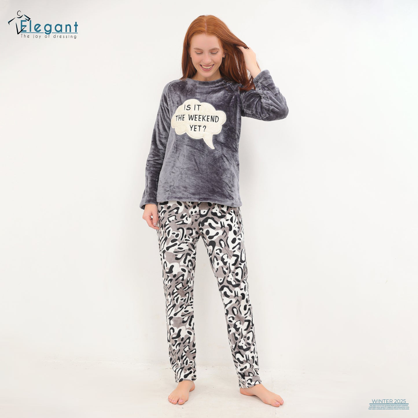 Polar PJ GREY/Grey printed pant - Weekend